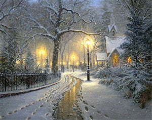 DIY 5D Diamond Painting Snow Winter Landscape