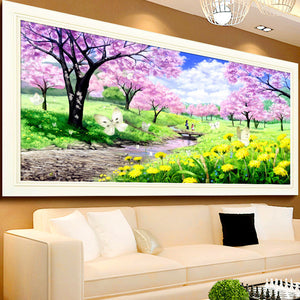 5D DIY Cherry Blossoms Diamond Painting Kits