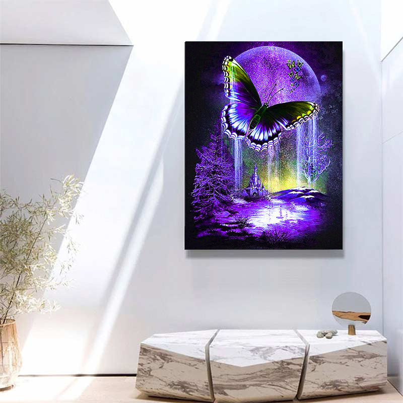 DIY 5D Diamond Painting Fantasy Purple Butterfly Kits