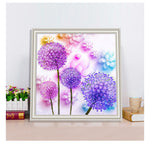 Load image into Gallery viewer, 5D DIY Purple Dandelion Diamond Painting Kits
