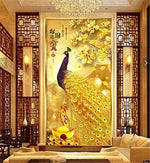 Load image into Gallery viewer, 5D Diamond Painting Full Drill Gold Peacock
