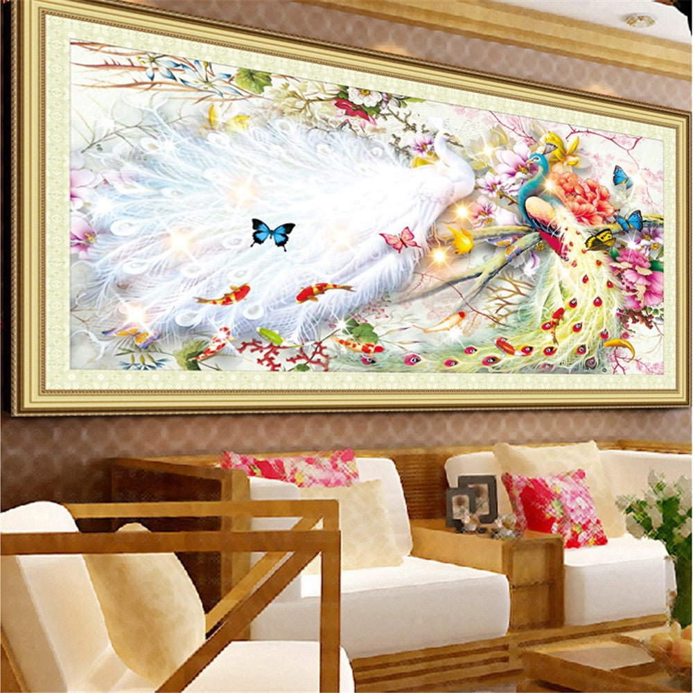 5D DIY Full Drill Diamond Painting peacock Cross Stitch Embroidery