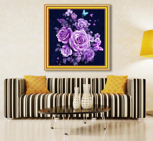 Full Drill Purple rose DIY 5D Diamond Painting Kits