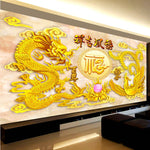 Load image into Gallery viewer, DIY 5D Golden Dragon Diamond Painting
