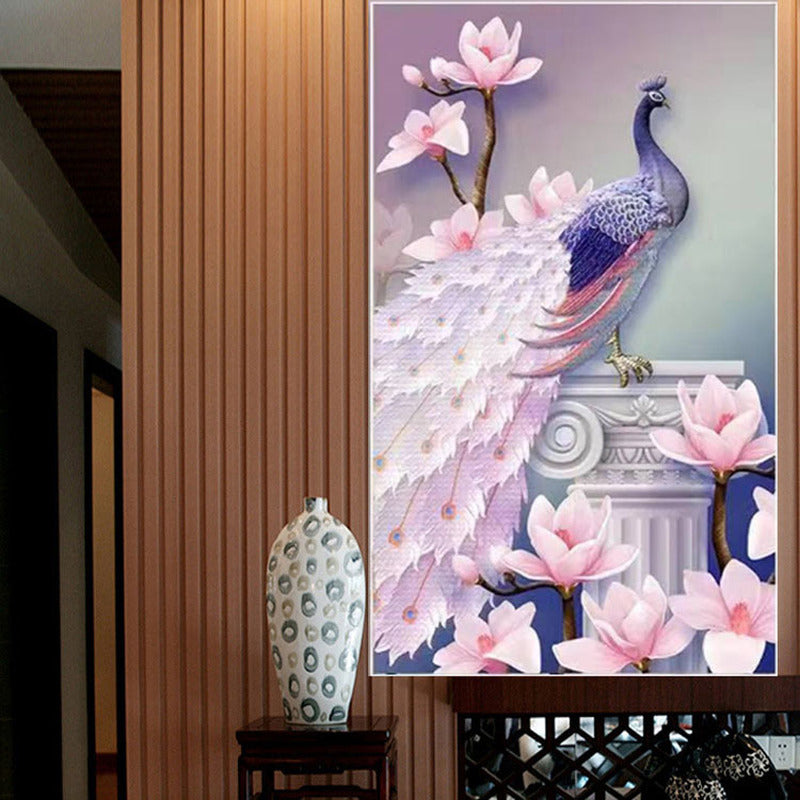 5D Pink Peacock DIY Diamond Painting Kits