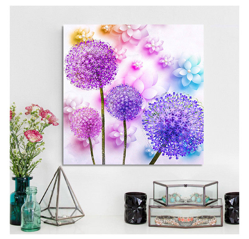 5D DIY Purple Dandelion Diamond Painting Kits