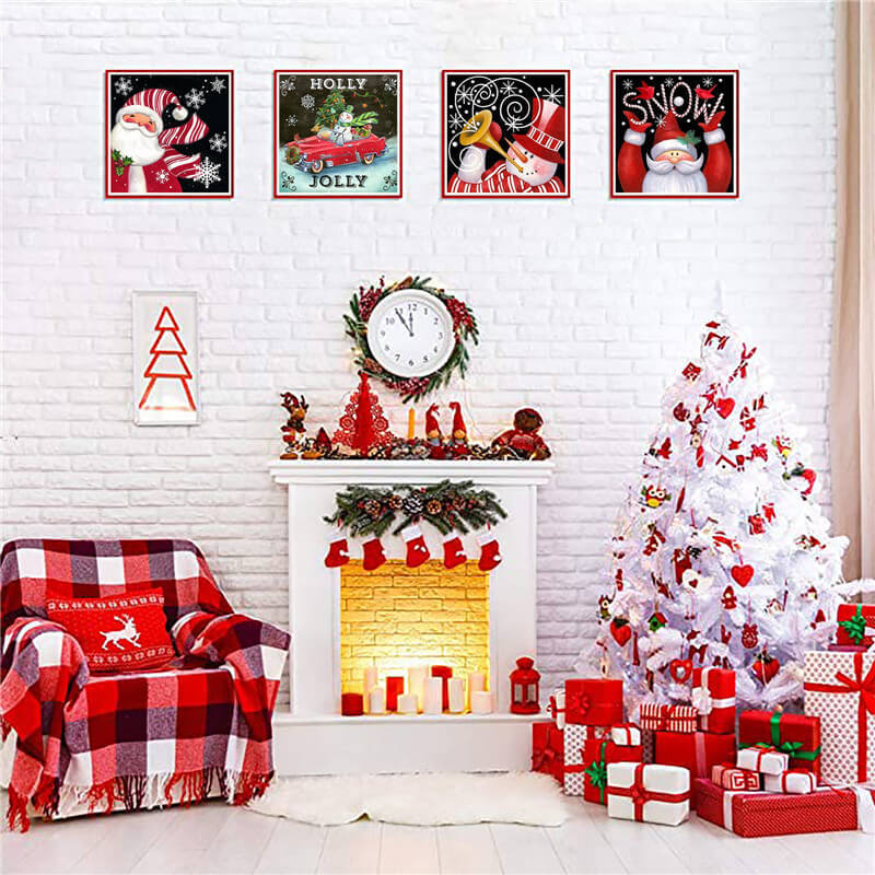 4 Packs DIY 5D Diamond Painting Christmas Kits