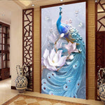 Load image into Gallery viewer, 5D DIY Diamond Painting Kits Lotus and Peacock
