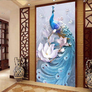 5D DIY Diamond Painting Kits Lotus and Peacock