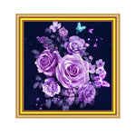 Load image into Gallery viewer, Full Drill Purple rose DIY 5D Diamond Painting Kits
