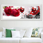 Load image into Gallery viewer, DIY 5D Wine Glass and Rose Diamond Painting
