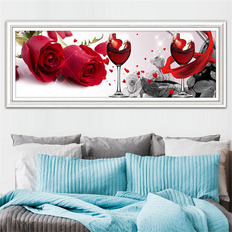 DIY 5D Wine Glass and Rose Diamond Painting