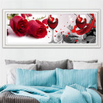 Load image into Gallery viewer, DIY 5D Wine Glass and Rose Diamond Painting
