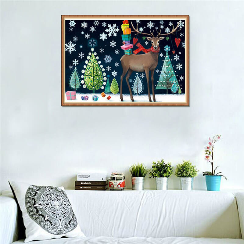 2 Packs  DIY 5D Diamond Painting-Christmas Elk