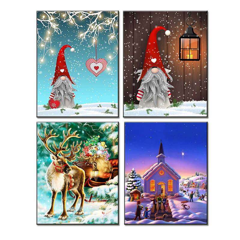 4 Packs DIY 5D Diamond Painting Kits