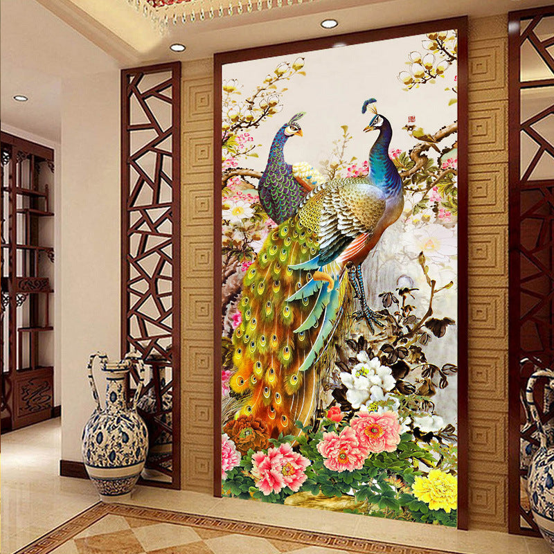 5D DIY Full Drill Diamond  Painting  Peony Peacock