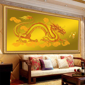 5D Diamond Painting Kits Golden Dragon