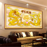 Load image into Gallery viewer, DIY 5D Golden Dragon Diamond Painting
