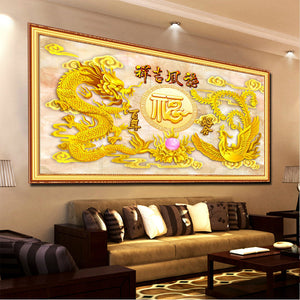 DIY 5D Golden Dragon Diamond Painting