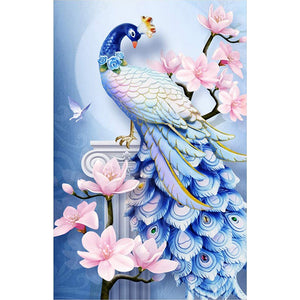 Blue Peacock and Lotus 5D DIY Diamond Painting Kits