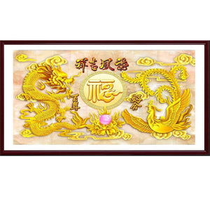 DIY 5D Golden Dragon Diamond Painting