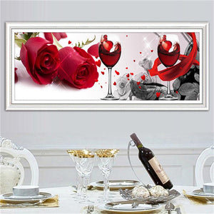 DIY 5D Wine Glass and Rose Diamond Painting