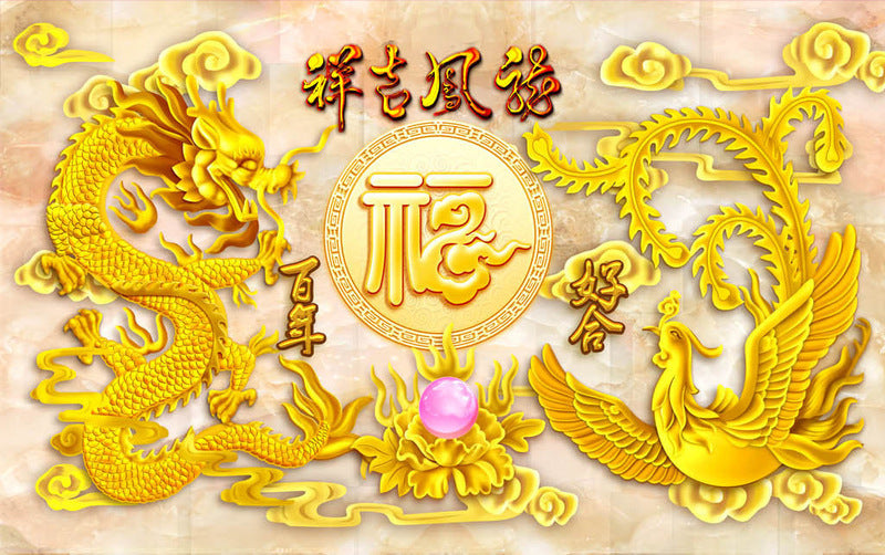 DIY 5D Golden Dragon Diamond Painting