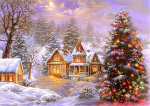 DIY 5D Diamond Painting Snow Winter Landscape