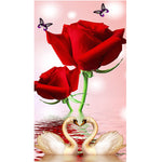 Load image into Gallery viewer, 5D Red Rose Swan DIY Diamond Painting Kits
