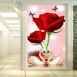 Load image into Gallery viewer, 5D Red Rose Swan DIY Diamond Painting Kits
