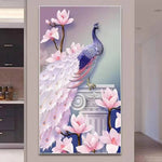 Load image into Gallery viewer, 5D Pink Peacock DIY Diamond Painting Kits
