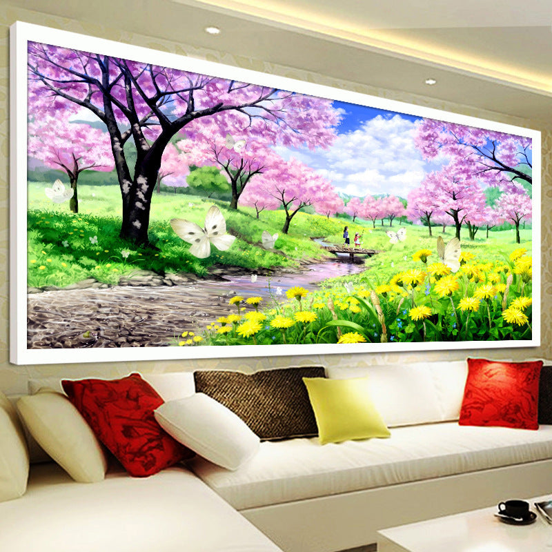 5D DIY Cherry Blossoms Diamond Painting Kits