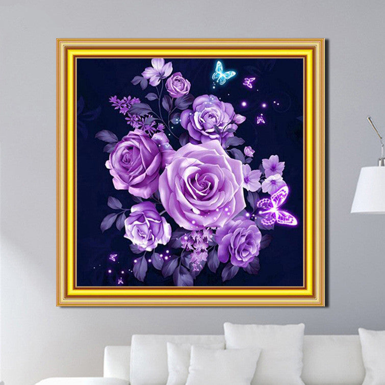 Full Drill Purple rose DIY 5D Diamond Painting Kits