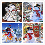 Load image into Gallery viewer, DIY Christmas Snowman 5D Diamond Painting Set
