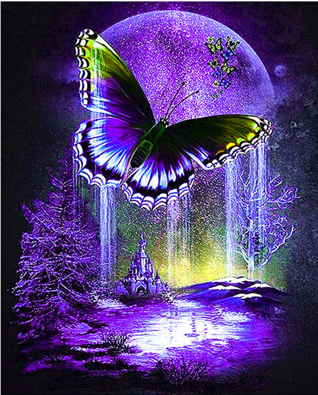 DIY 5D Diamond Painting Fantasy Purple Butterfly Kits