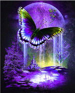 Load image into Gallery viewer, DIY 5D Diamond Painting Fantasy Purple Butterfly Kits
